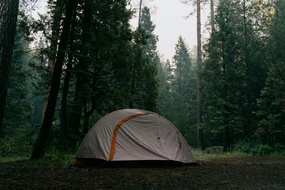 camping in the rain